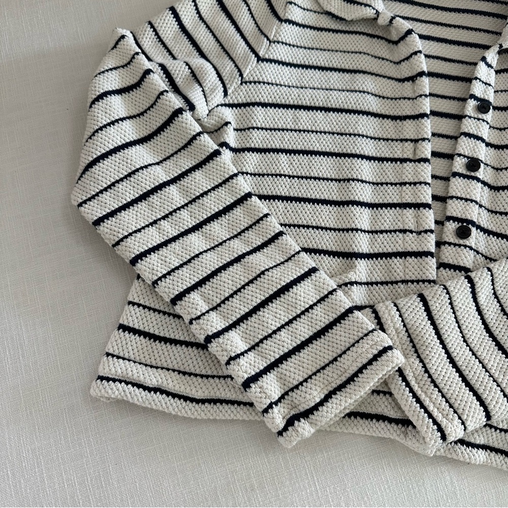 Madewell Striped Button-Front Collared Cardigan - image 3